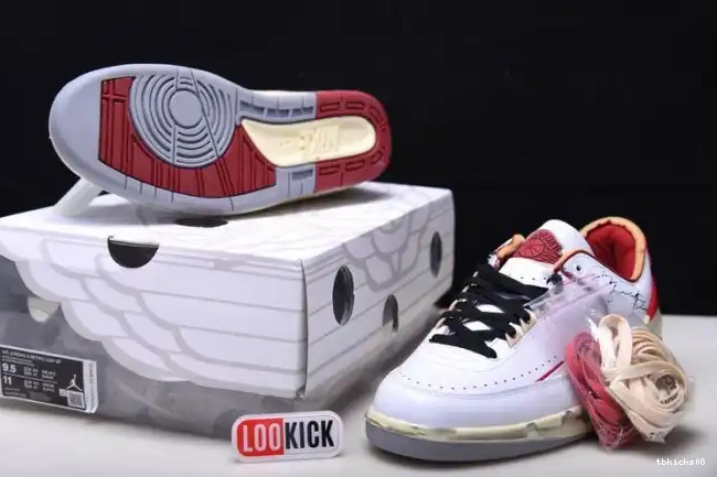 Reps TBkick DJ4375-106 Off-White 2 Low Retro White Red SP Jordan 0407
